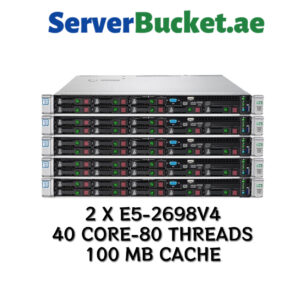 HP DL360 Gen9 1U Rack Server-DUAL INTEL XEON E5-2698V4 CPU-64GB DDR4 REG ECC RAM-5 X 1.20TB SAS HDD (Refurbished)