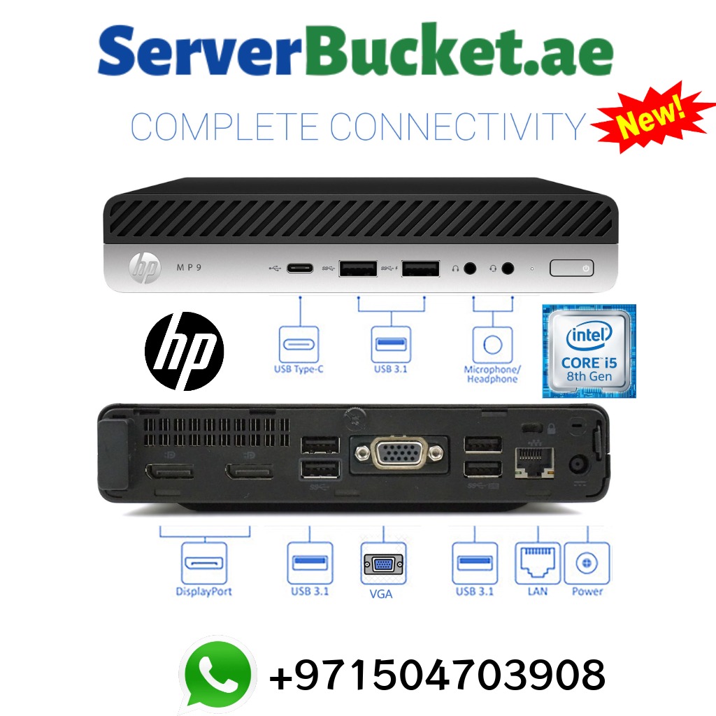BRAND NEW BOX PACK HP G4 MINI/MICRO/TINY PC INTEL CORE i5-8500T 2.10 GHZ MAZ TURBO 3.50GHZ 8TH GENRATION 6 CORE STORAGE: 256 GB NVME SSD AND 2ND HDD SLOT ALSO AVAILABLE MEMORY: 8 GB DDR4 RAM I/O PORTS: C TYPE PORT 6 USB PORTS AUDIO PORTS 1 VGA PORT AND 2 Display Ports BUILT IN BLUETOOTH AND WIFI BUILT IN LAN PORT WINDOWS 11 PRO 64 BIT BRAND NEW BOX PACK HP G4 MINI/MICRO/TINY PC INTEL CORE i5-8500T 2.10 GHZ MAZ TURBO 3.50GHZ 8TH GENRATION 6 CORE STORAGE: 256 GB NVME SSD AND 2ND HDD SLOT ALSO AVAILABLE MEMORY: 8 GB DDR4 RAM I/O PORTS: C TYPE PORT 6 USB PORTS AUDIO PORTS 1 VGA PORT AND 2 Display Ports BUILT IN BLUETOOTH AND WIFI BUILT IN LAN PORT WINDOWS 11 PRO 64 BIT